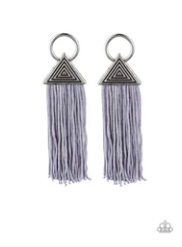 Oh My GIZA - Silver Tasseled/Fringe - Silver Earrings