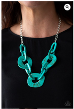 Load image into Gallery viewer, Courageously Chromatic Blue – Turquoise Acrylic Necklace