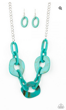 Load image into Gallery viewer, Courageously Chromatic Blue – Turquoise Acrylic Necklace