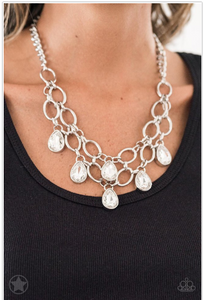 Show-Stopping Shimmer - White necklace