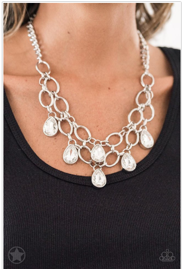 Show-Stopping Shimmer - White necklace