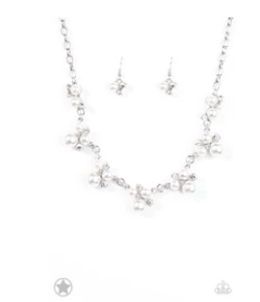 Toast To Perfection - White Pearls and Rhinestones - Necklace