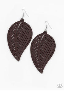 Amazon Zen - Brown Wood Earrings